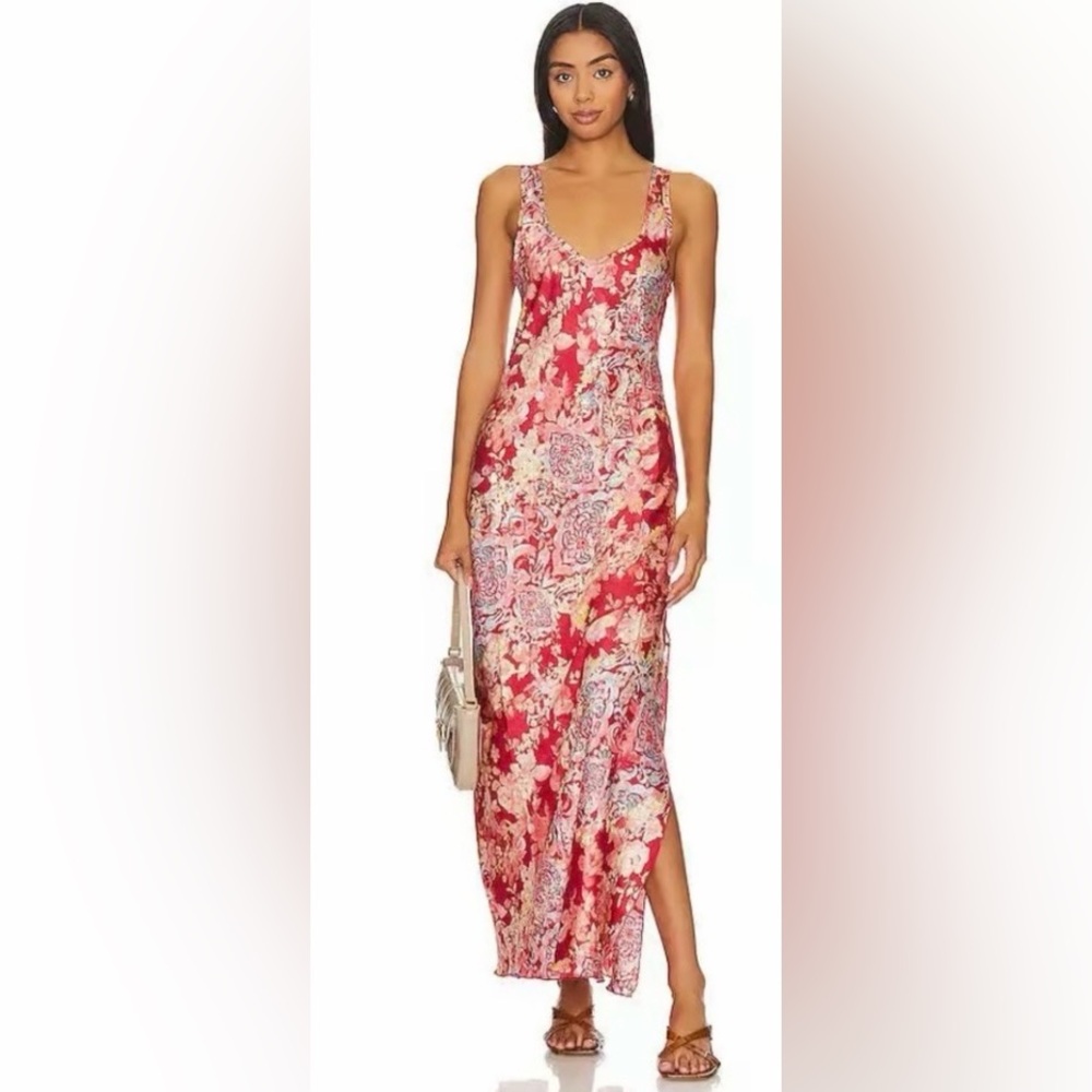 Red Floral Slip Dress